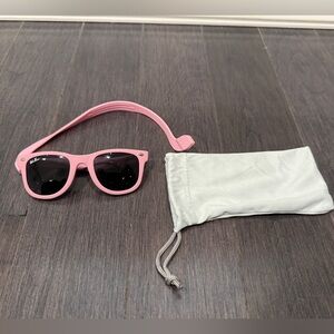 WeeFarers Infant Baby Toddler Kids Pink Sunglasses with Pouch and Strap